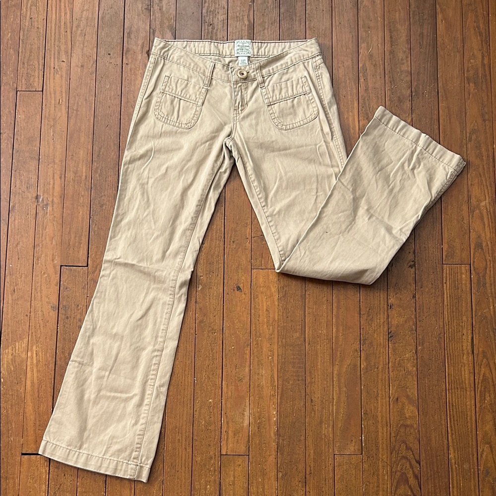 Aeropostale Vintage Low Rise Tan Flare Khakis